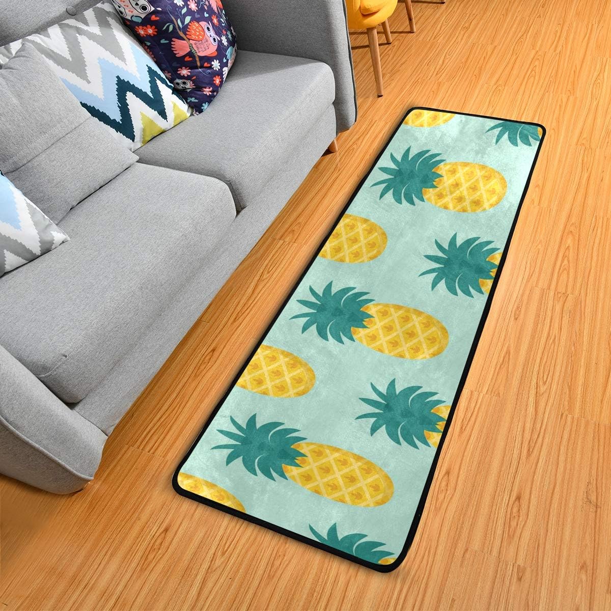 Modern Hallway Runner Rugs Pineapple Fruit Pattern Tropical Living Room Area Rug