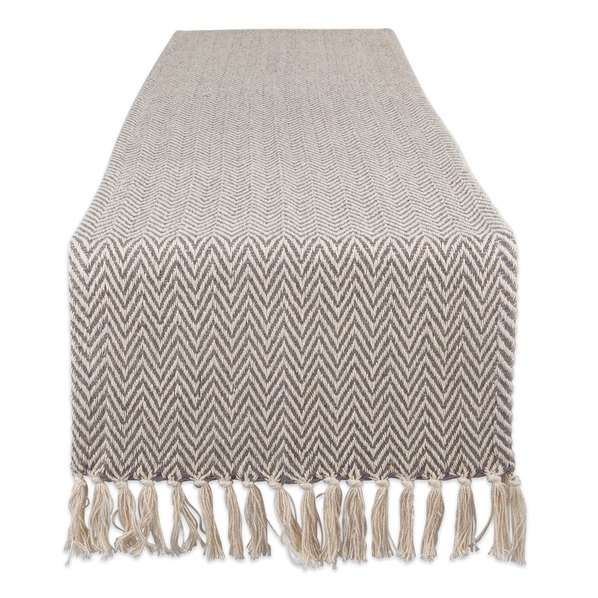DII Woven Basic Tabletop Collection, Chevron Table Runner, 15x108, Gray