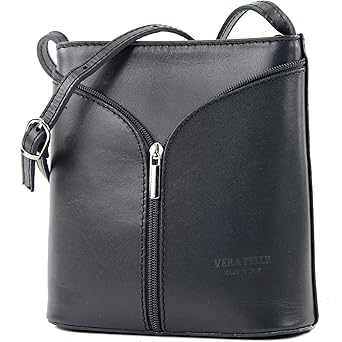 modamoda de - ital Kleine Umhängetasche aus Leder D19