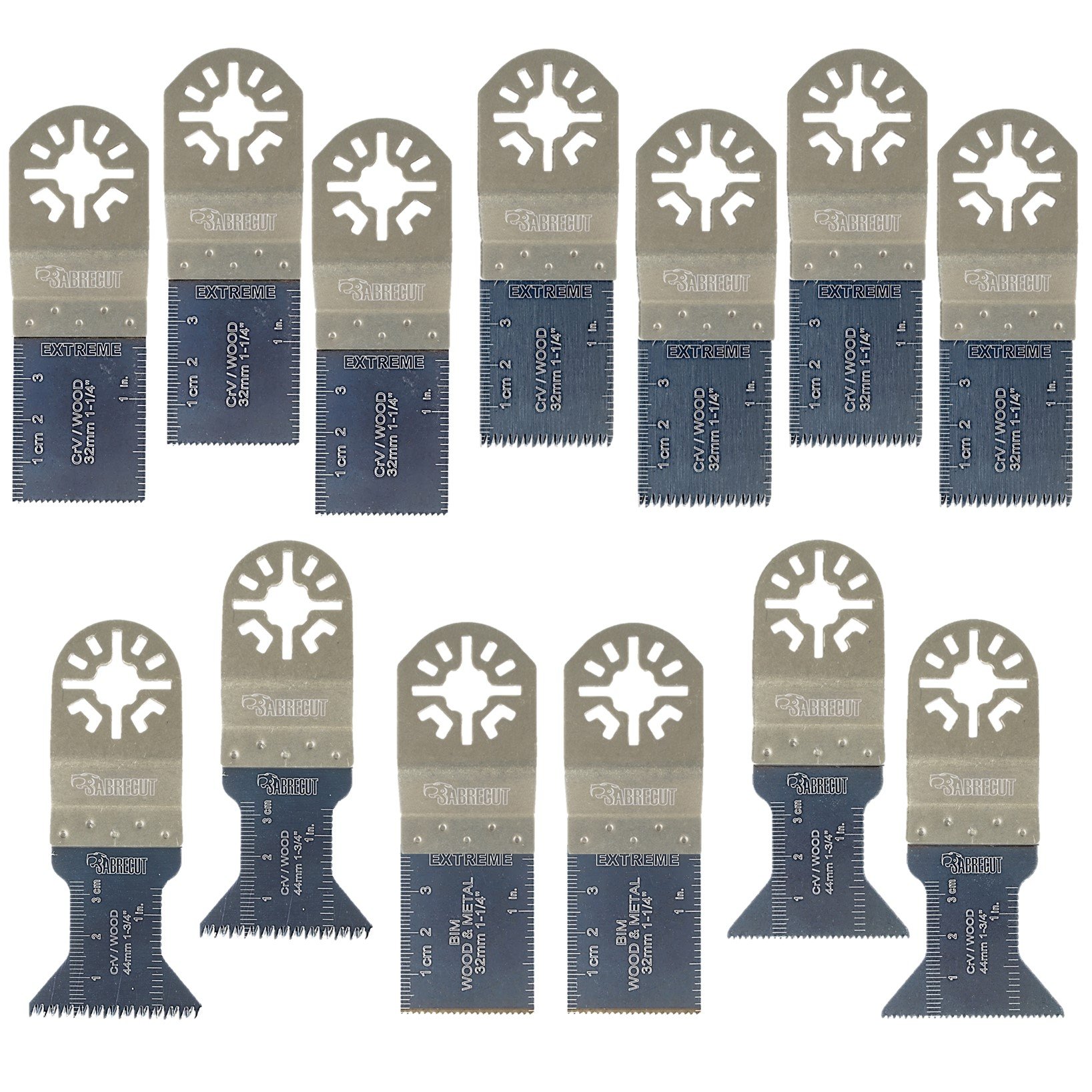 13 x SabreCut PRK13A Mix Blades Compatible with Bosch Fein (Non-StarLock) Makita Milwaukee Parkside Ryobi Workzone Hitachi Oscillating Multitool