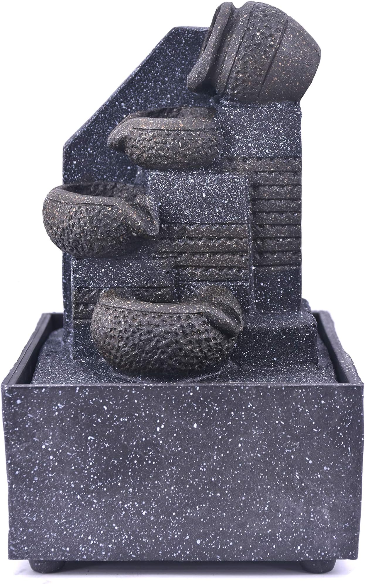 LHR trading inc Feng Shui Tabletop Water Fountain - Indoor Tabletop Office, Home Decor, Stone Resin with LED Lights