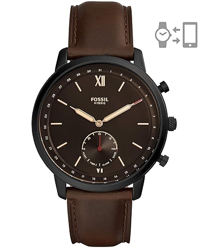 Fossil Men's 44mm Neutra Stainless Steel and Leather Hybrid Smart