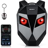 Gelrova Speaker Cycling Backpack - LED Bicycle Backpack With Speakers, Expandable Helmet Storage for Scooter Bike, 15-16" Laptop Compartment, Knight Pro 19inch, Battery not included