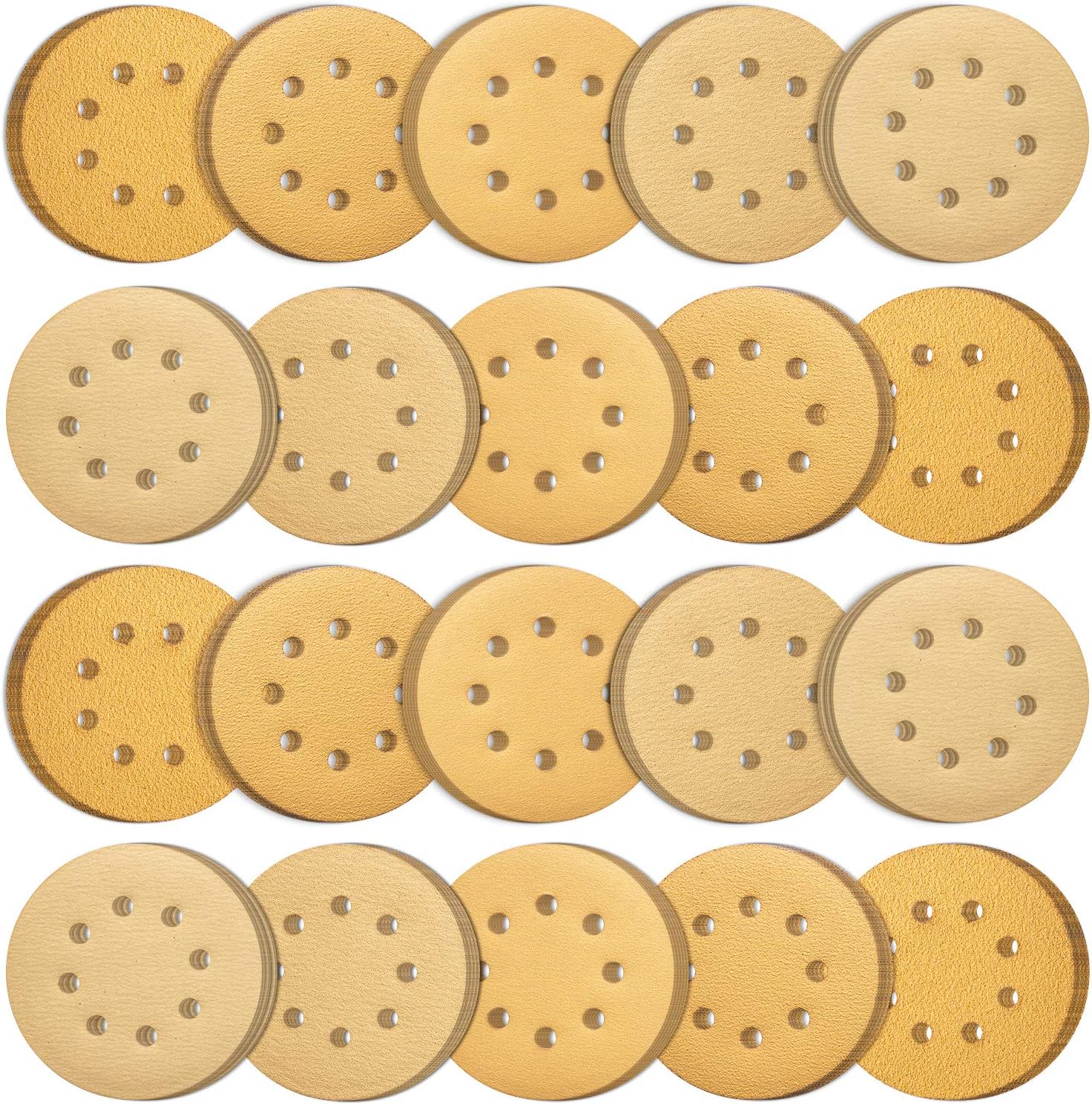 S SATC 72 PCS 5 Inch 8 Hole Hook and Loop Adhesive Sanding Discs Sandpaper for Random Orbital Sander 40 60 80 120 180 240 320 grits: Industrial & Scientific