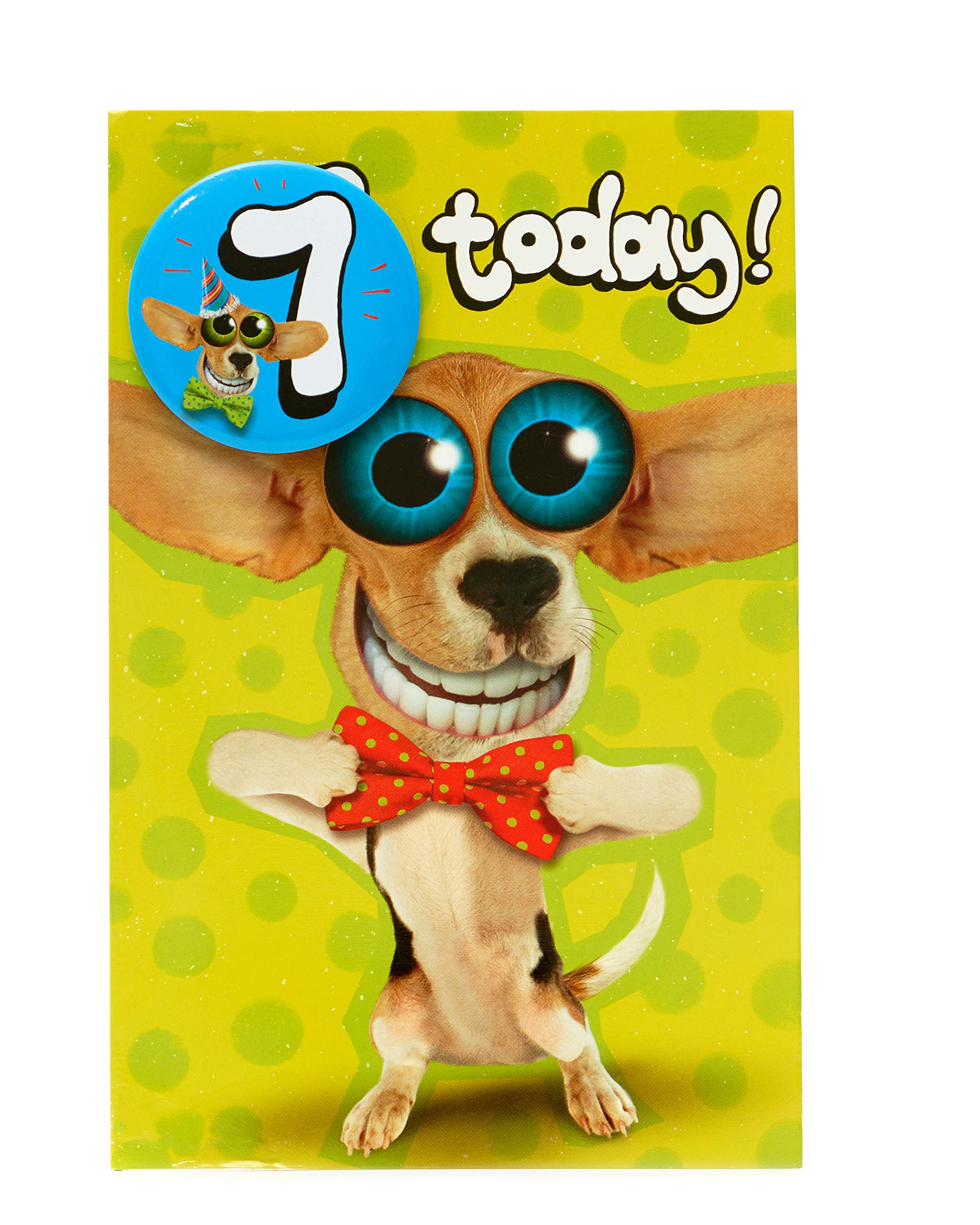 UK Greetings 7th Birthday Card for Boy - Funny Dog Design
