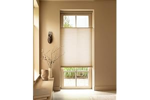SOLAUR Cordless Cellular Blinds, Top Down Bottom Up Shades, Honeycomb Blinds for Indoor Windows, 9/16" Cell, Light Filtering Shades, Sandshell 33"(W) x48(H)