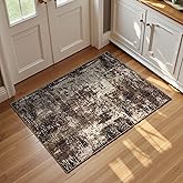 Entrance Rugs Indoor 2x3 Brown Entry Rug Washable Abstract Coffee Small Area Rug Non-Slip Low Pile Throw Rugs for Entryway, Kitchen Floor, Front Door Indoor Door Mat, Bathroom, Bedroom Bedside