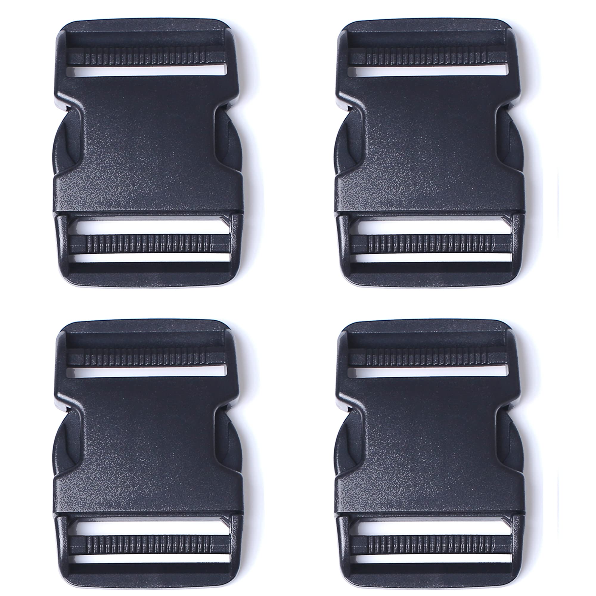 AXEN 4PCS Plastic Buckle, Dual Adjustable Side Quick Release Buckle for Bracelets Backpack Tactical Bag and Gear (40mm/1.5in)