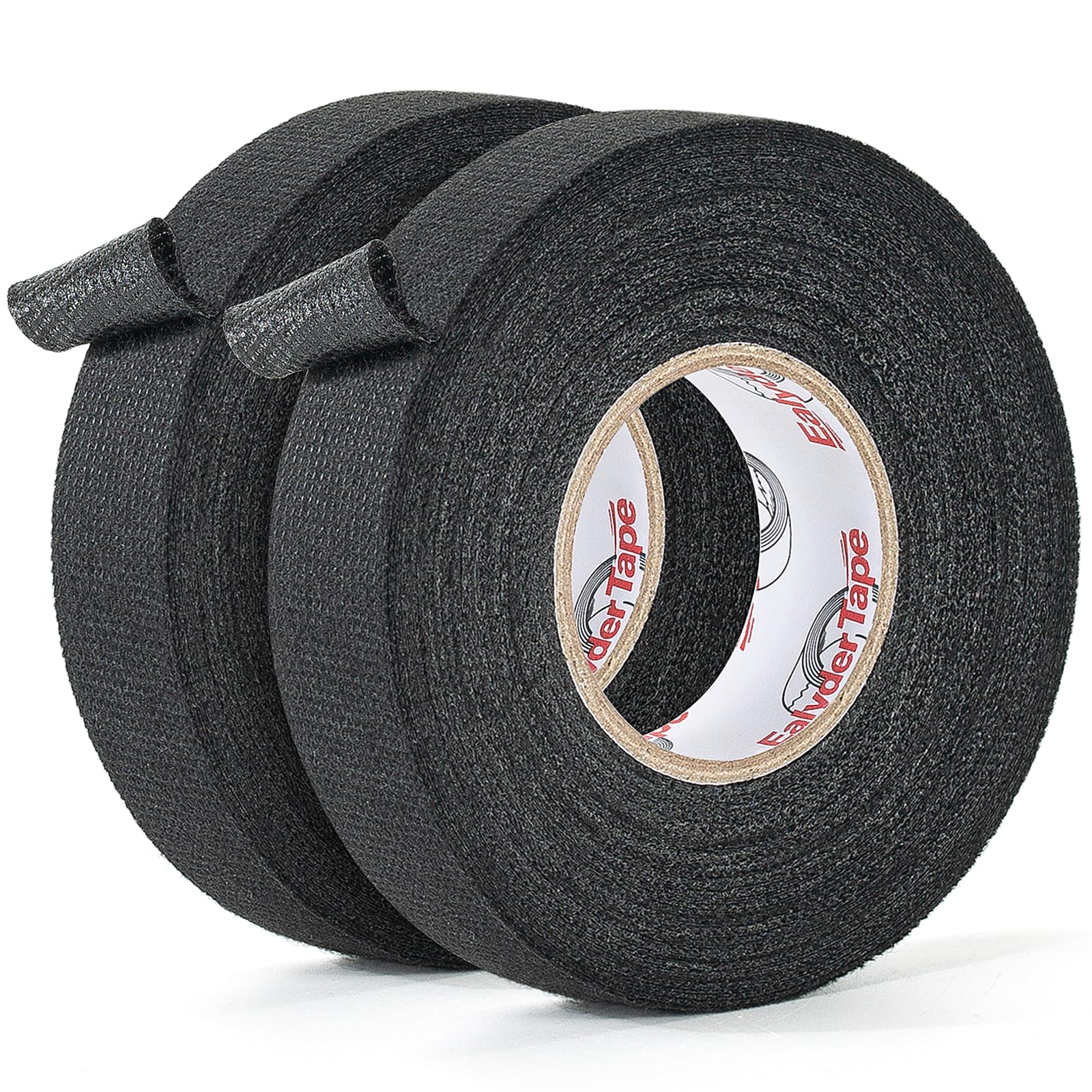 Ealyder Tape Kabelbaum Gewebeband 2 Stück 19 mm x 17 m – Hochtemperaturbeständig, Selbstklebendes Isolierband für Auto Kabelbaum, Geräuschdämmung & Kabelschutz