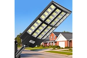 OKPRO 8000W Solar Lights Outdoor, 7000K Solar Street Light Motion Sensor,Commercial Solar Parking Lot Lights IP66 Waterproof Dusk to Dawn, Security Flood Lights for Yard, Basketball Court