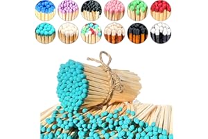 WINECRAFT 4" Long Color Matches (100 Count) | Colorful Loose 4 Inch Wooden Safety Match Sticks for Candle Display | Refill for Matchstick Jars, Holders & Bottles | Striker Included