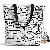 OLSUNOR Canvas Tote Bag with Zipper, Medium Reusable Cotton Tote for Women. Aesthetic Cute Bag, Inner Pocket for Shopping