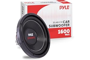 Pyle 12 Inch Car Subwoofer, 1600W Max Power, 4 Ohm Bass Speaker, 90dB Sensitivity, Non-Pressed Paper Cone, 60 oz Magnet, 2” 4