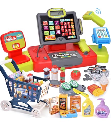 VEVOR 2-in-1 Wooden Kids Play Stand - Grocery Store & Puppet Theater With Accessories