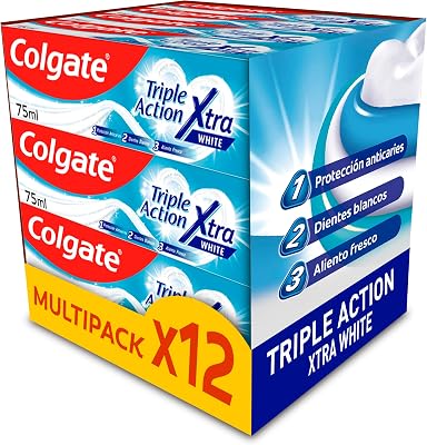 Triple Accion Xtra White, Pasta de Dientes, Pack 12 x75 ml