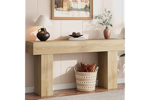 knoworld 63 Inch Long Console Table for Entryway, Farmhouse Wood Rectangular Sofa Table Behind Couch Table, Narrow Entryway Table for Living Room, Entrance, Hallway, Foyer, Easy Assembly (Natural)