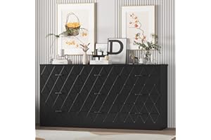 9-Drawer Dresser, 63'' Modern Wooden Storage Chest of Drawers, Dresser TV Stand, Wood Drawer Organizer with Metal Handles for