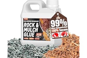 SHABEBE Mulch Glue for Landscaping, 23.29OZ Gravel Binder - 90% Super Pea Hold, Fast-Dry Non-Toxic Rock Adhesive, Pine Straw Outdoor Stone Bond for Garden, Gravel Stabilizer Landscape Mulch Lock
