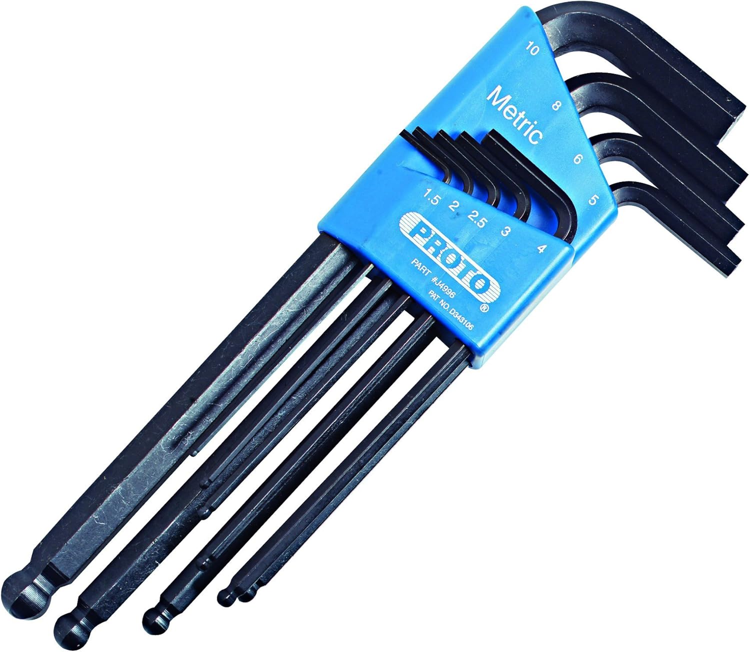 Stanley Proto J4996 Round Head Hex Key SetMetric, 9Piece Herramientas y