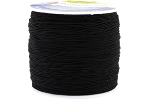 Mandala Crafts Black Shirring Elastic Thread for Sewing & Knitting - 0.6mm 87 Yards Fine Thin Stretch Thread Elastic Sewing Thread for Sewing Machines