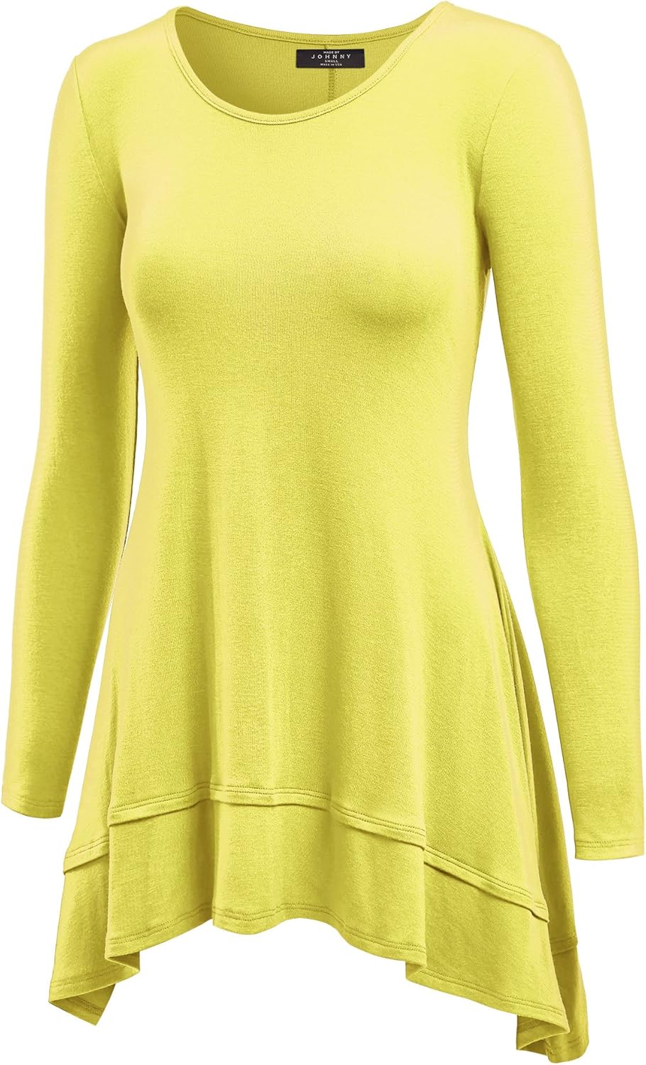 WT1178 Womens Long Sleeve Double Layer Tunic Top XXXL YELLOW Amazon