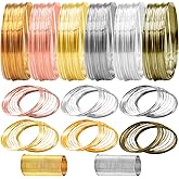 EuTengHao Jewelry Wire Memory Beading Wire Stainless Steel Craft Wire for Jewelry Making Supplies Necklace Bracelet Ring Earring Crafts DIY Jewelry Making (6 Colors*3 Yards, 440 Loops)
