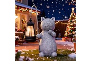 Qeeman Garden Decor Statues: Mothers Day Birthday for Mom Grandma Women Sister Wife Lady Lover - Front Patio Balcony Yard Art Lawn Ornaments Porch Outdoor Outside Decorations (Cat)