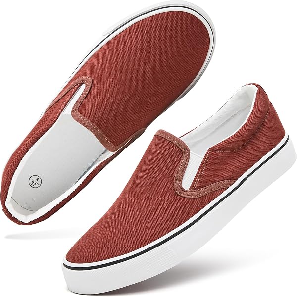 ?Men\'s Chocolate Canvas Slip-On Comfortable Low Top Lightweight Fashion shoes Amazon.com | Men main image 2