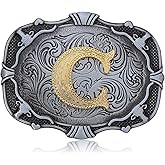 Btilasif Kids Western Cowboy Texas Rodeo Belt Buckle for Boys Girls, Initial Letters A to Z Belt Buckles for Men