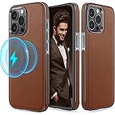 LOHASIC Designed for iPhone 15 Pro Case, Compatible with Magsafe Luxury Leather Business Classic Non Slip Soft Grip Flexible Protective Magnetic Cover 2023 New Released 6.1 inch - Brown