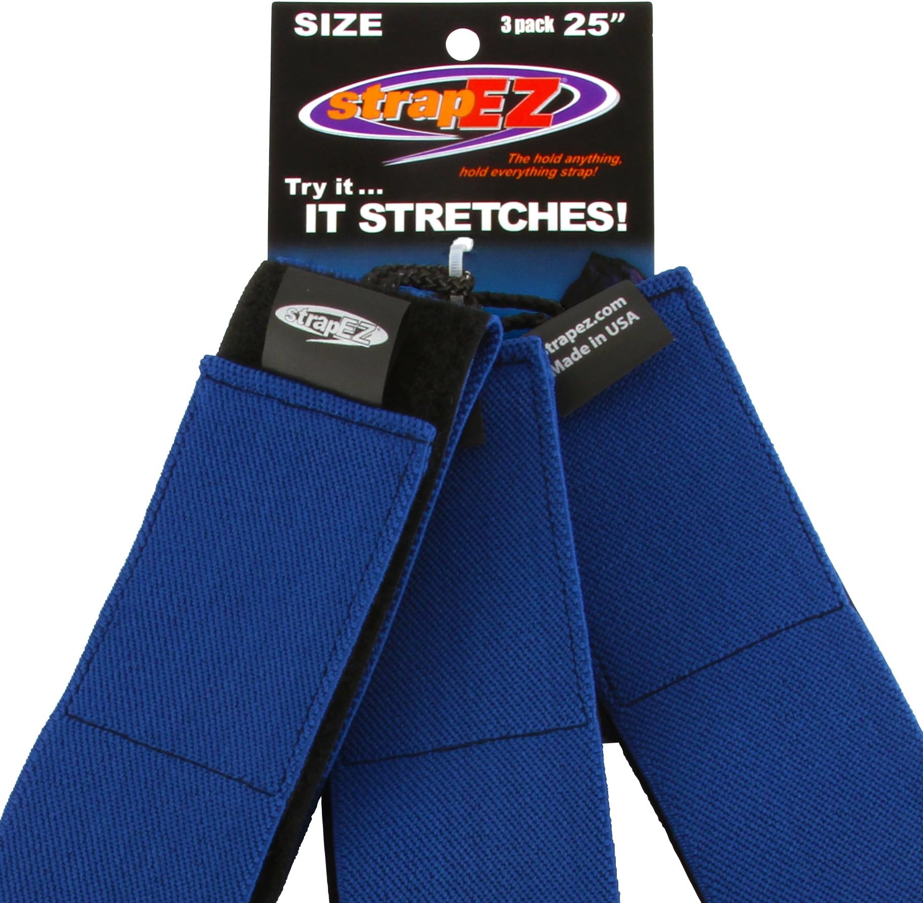 Strap EZ-2" (W) Adjustable, Elastic Strap x 25"(L)-3 Pack-IT Stretches!