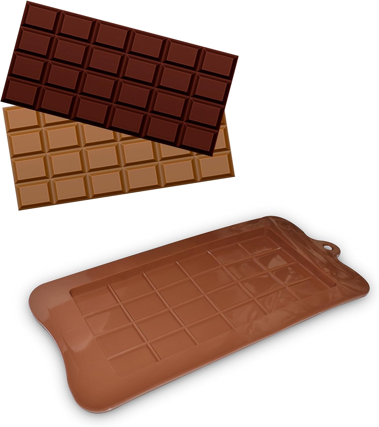 homEdge Break-Apart Chocolate, Set of 4 Packs Food Grade Non-Stick Silicone Protein and Energy Bar Molds, Break Apart 4pcs, 3 Oz - Image 3