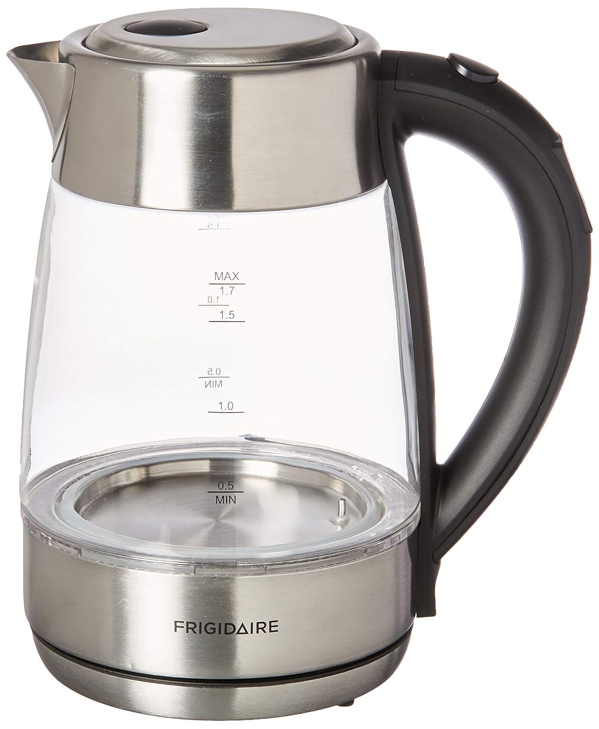 FRIGIDAIRE EKET102 Glass Kettle with Digital Control, Light Changes Color based on Temperature, 1.8 QT