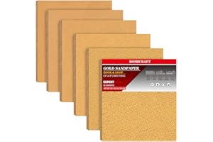 50 Pcs Premium Sand Paper, 1/4 Sand Paper Sheet Hook and Loop Backing 80/120/150/220/320/400 Grit Sandpaper Assortment Sandpa