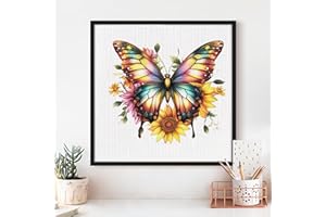 Butterfly Cross Stitch Kits - Cute Animal Series | Beginner-Friendly DIY Embroidery Kit with 11CT Fabric & Vibrant Threads | 