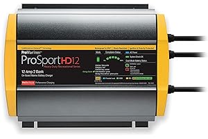 ProMariner 44012 ProSport HD Waterproof Marine Battery Charger, 12 Amp, 2 Bank