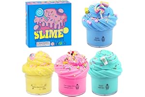 uscan Butter Slime Fluffy Slime Kit, Slime for Kids Cloud Slimes Pack of 4,Stretchy and Non Sticky Slime Supplies Sime Kit fo