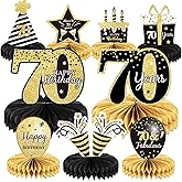 9 Pieces 70th Birthday Decoration 70 th Birthday Centerpieces for Tables Decorations Cheers to 70 Years Honeycomb Table Topper for Men and Women Seventy Years Party Decor Supplies
