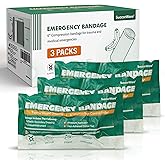 SuccorWare 6 Inch 3 Packs Israeli Bandage - Emergency Bandage with Vacuum Sterile Package - for Wound Dressing, First Aid Kit, Medical Trauma Kit Refill