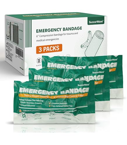 Endure Military First Aid Bandage – 5 Pack Israeli Style Battle Wound Dressing