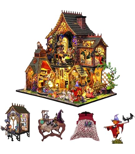 Kit Chambre Miniature En Bois Avec LED - Forêt, Jardin, Café - Cadeau Adulte Et Ado - Multi-échelles