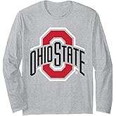 Ohio State Buckeyes Mens Icon Logo Officially Licensed Gray Long Sleeve T-Shirt