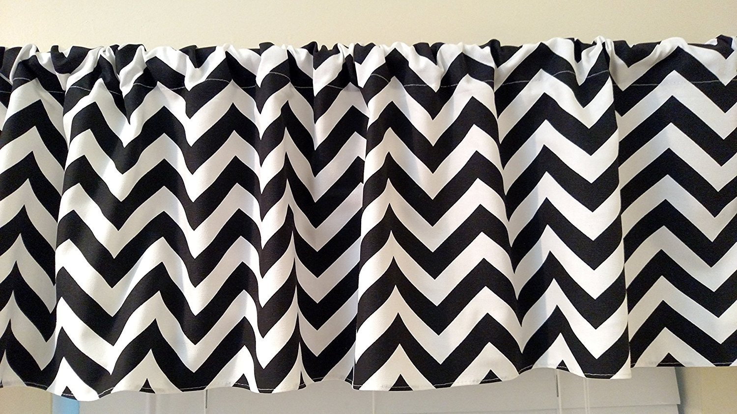 Amazon Com Black Chevron Curtain Valance Window Treatments