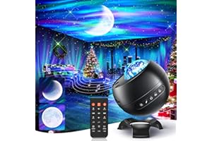 ONE FIRE Galaxy Projector for Bedroom, 21Colors Northern Lights,15White Noise&Bluetooth Star Projector Galaxy Lights, Remote Ambient Lighting,Aurora Christmas Decor Room,Gifts for Kids,Adults
