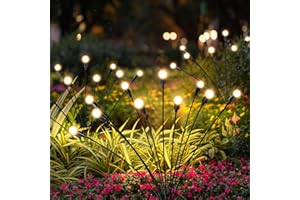 SUNCKET Solar Lights Outdoor Decoration, Waterproof Xmas Outdoor Lights Decor for Yard, Patio, Garden, and Front Porch, 20 LEDs Swing with The Wind (2 Pack, Warm White)