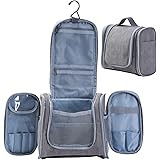 FIHAP Travel Toiletry Bag for Men and Women, Expandable Hanging Makeup Bag, Waterproof Travel Size Toiletries Kit Organizer, 