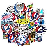 Babymiu Cartoon Rock Music Band Stickers（50 Pcs，Large Size） | Rock Vinyl Decal Art Decor Gifts Party Supplies for Water Bottles Skateboard Luggage Scrapbook Kids Teens Adult