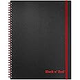 Black n' Red Notebook, Business Journal, 11" x 8", 70 Sheets, Ruled, Optik Paper, Scribzee App, Flexible Poly Cover, Wirebound, Black (K67030)