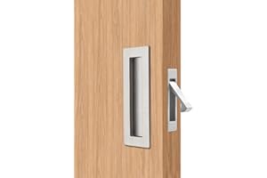 Dontay Sliding Pocket Door Handles, 304 Stainless Steel Non Locking Pocket Door Hardware, Recessed Flush Finger Pulls, Heavy Duty Edge Pull (1 Set, Satin Nickel, 6 Inch)