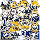 DETACLAD 25 PCS Buffalo American Hockey Sabres Stickers for Water Bottle, Laptop, Bicycle, Computer, Motorcycle, Travel Case, Car Decal Decoration Sticker